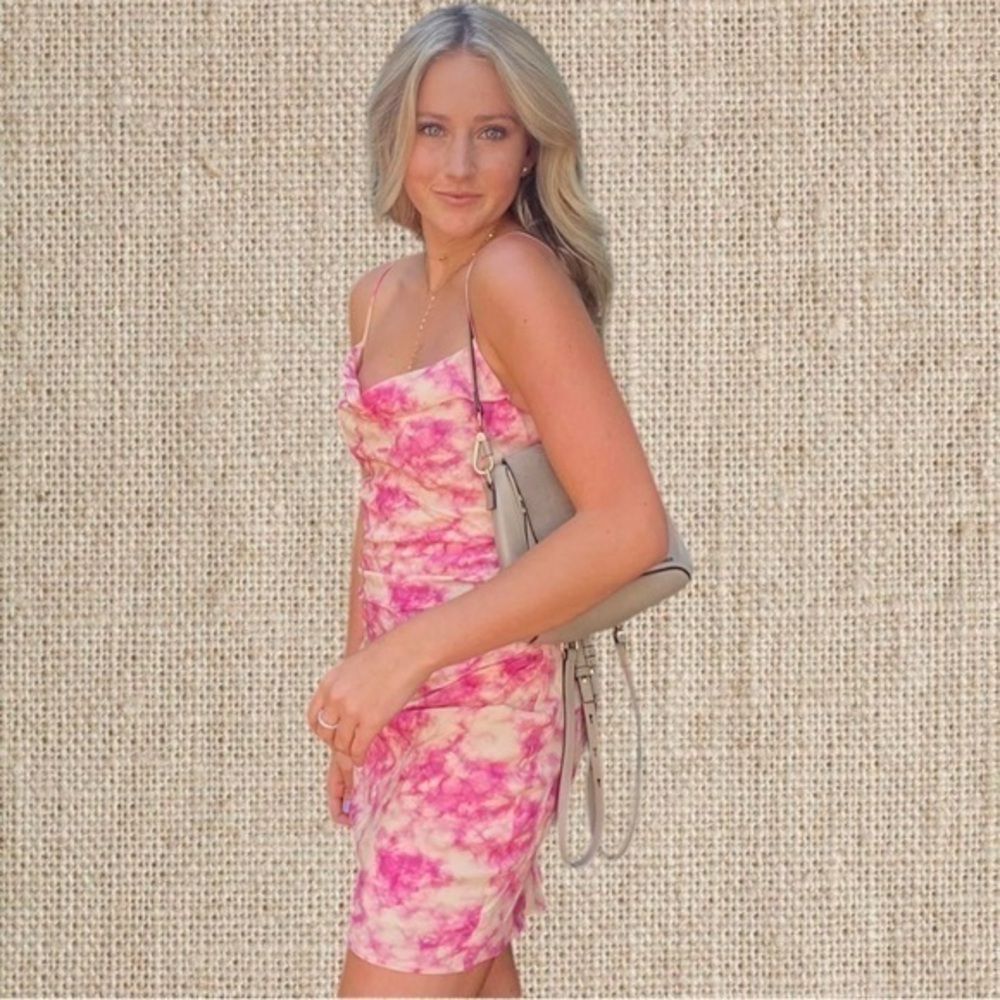 Pink mini dress